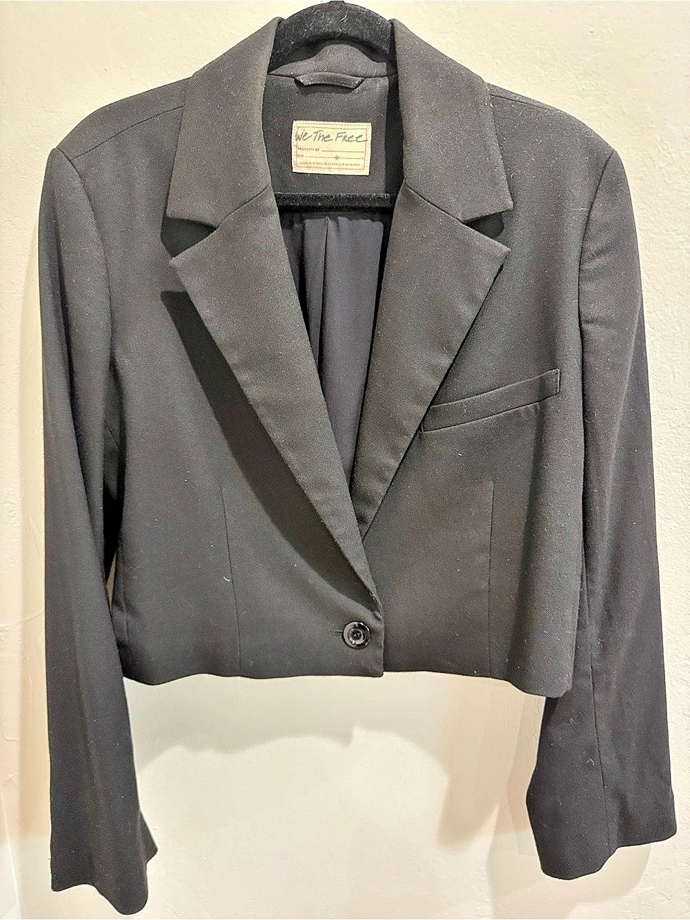 Free People We The Free Block party Cropped Blazer in Black